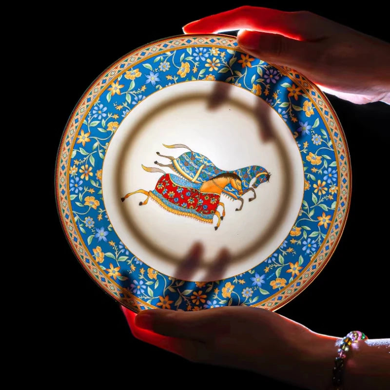 Luxury European Bone China Bowl Set | Gold Inlay Dinnerware Collection