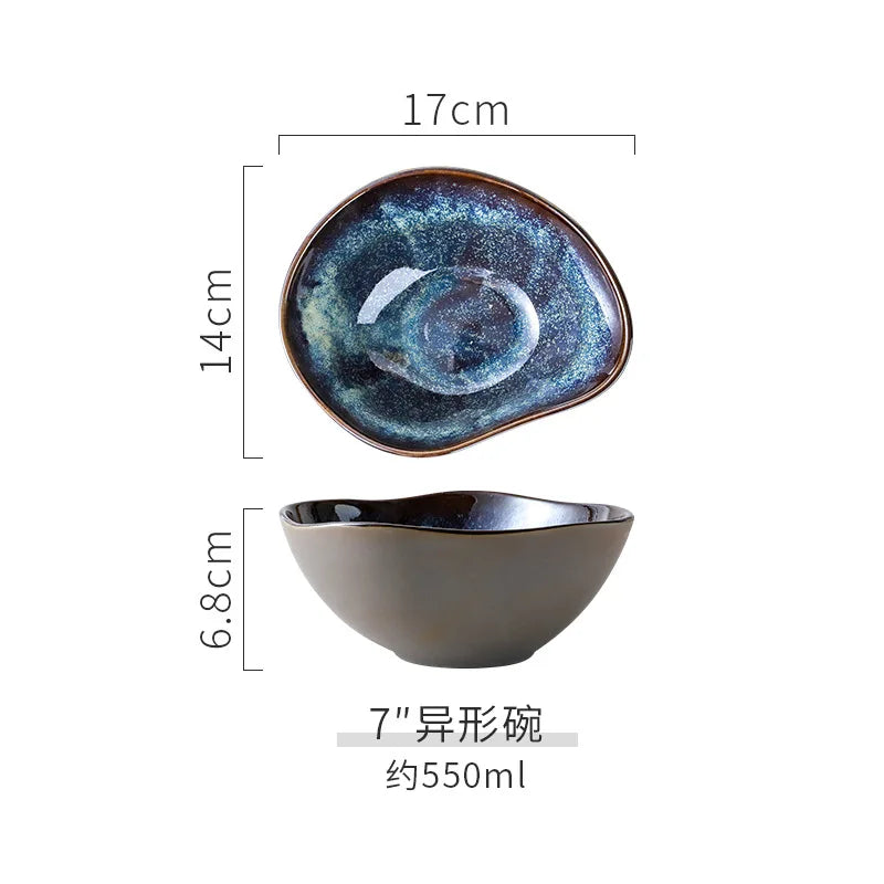 Luxury Kiln Glazed Porcelain Dinnerware Set | Modern Western Ceramic Tableware Collection