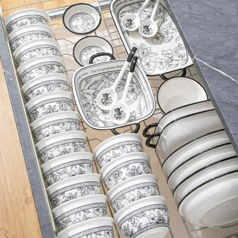 Luxury Porcelain Dinnerware Set for 4 | Lucky & Joyous Gift Box Tableware Collection