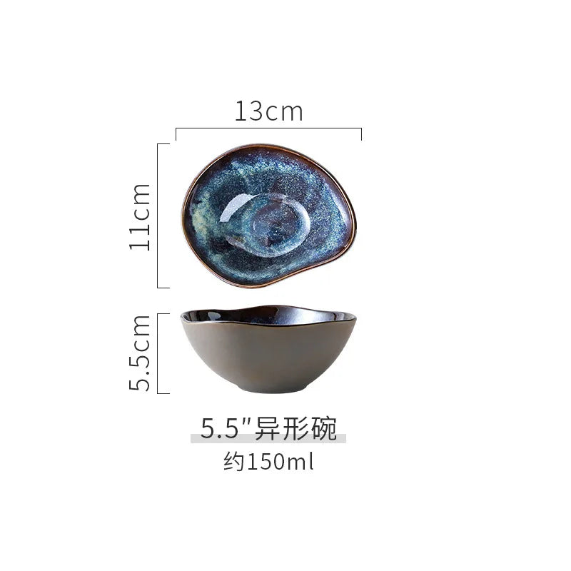 Luxury Kiln Glazed Porcelain Dinnerware Set | Modern Western Ceramic Tableware Collection