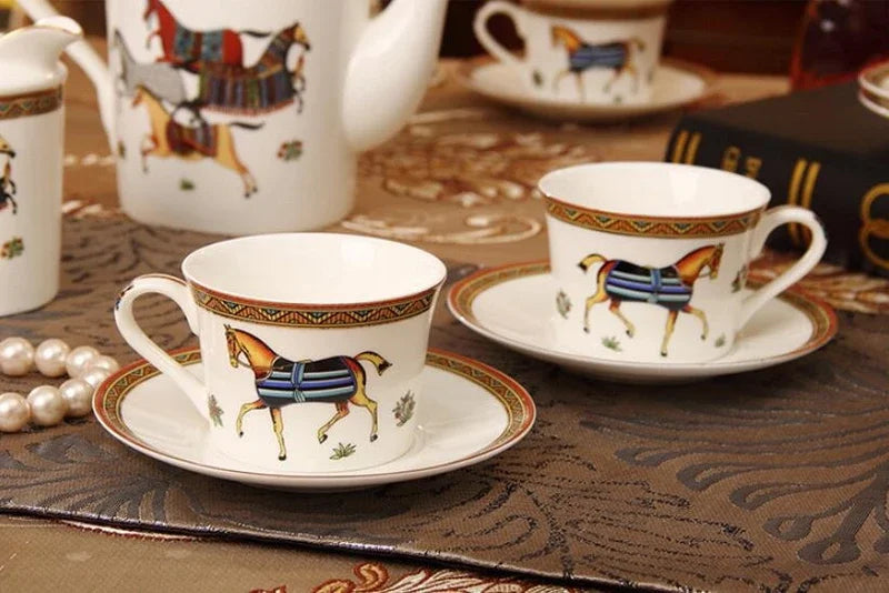 Luxury Bone China Coffee Cup & Saucer Set | Elegant Ceramic Tea Cup Collection