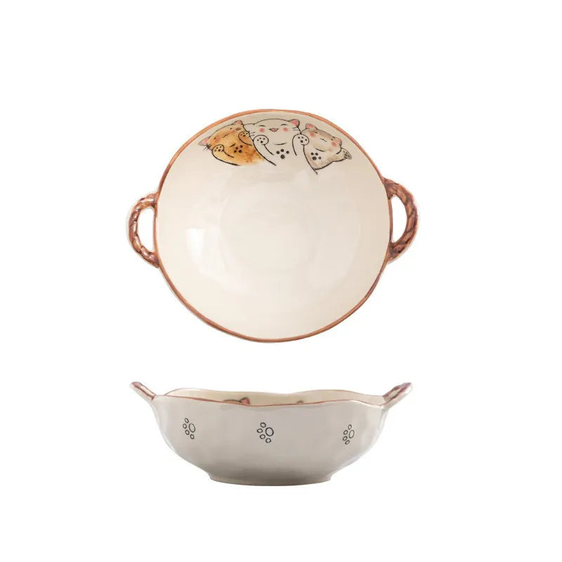 Luxury Japanese Ceramic Bowl Set | Minimalist Underglaze Dinnerware Collection