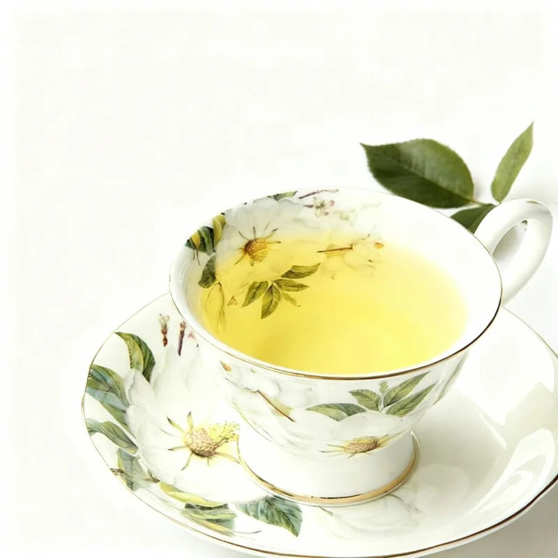 Luxury Bone China Teacup & Saucer Set | European Floral Afternoon Tea Collection