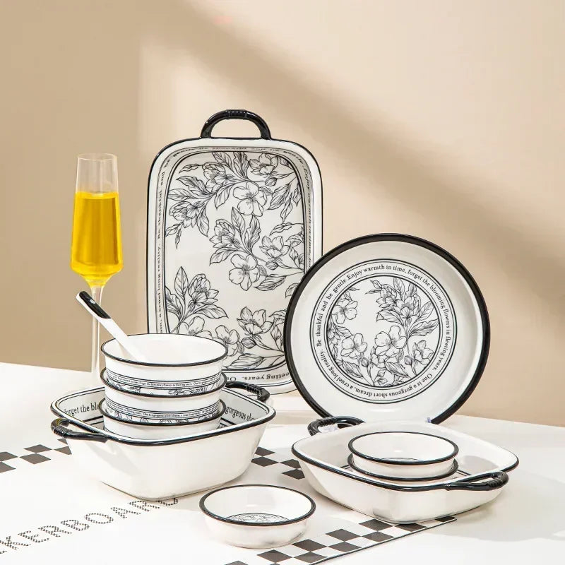Luxury Porcelain Dinnerware Set for 4 | Lucky & Joyous Gift Box Tableware Collection
