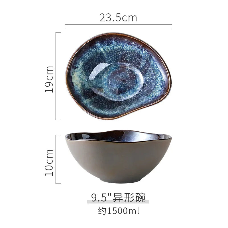 Luxury Kiln Glazed Porcelain Dinnerware Set | Modern Western Ceramic Tableware Collection