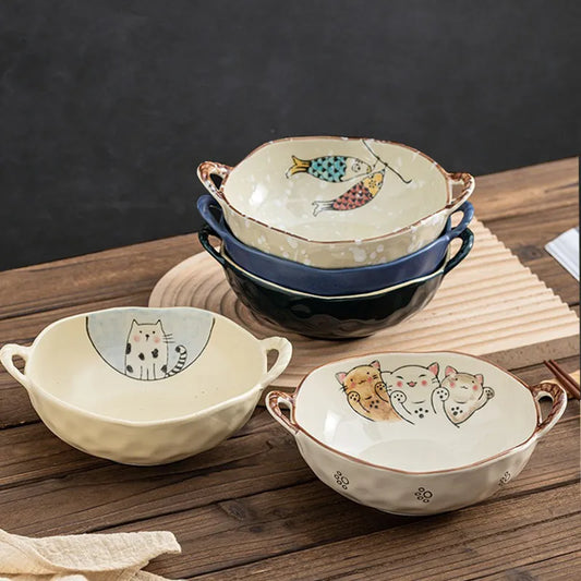 Luxury Japanese Ceramic Bowl Set | Minimalist Underglaze Dinnerware Collection
