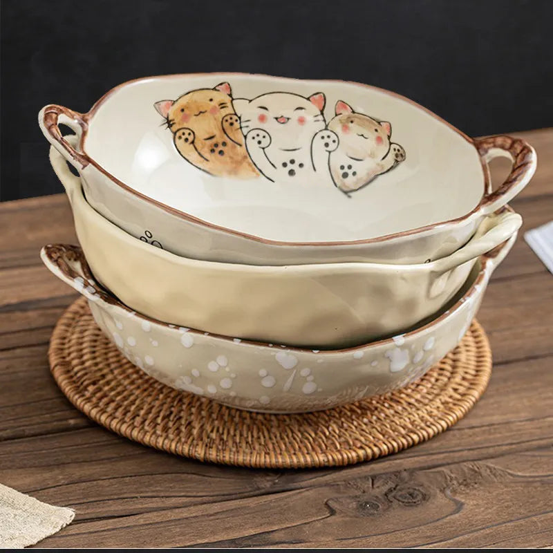 Luxury Japanese Ceramic Bowl Set | Minimalist Underglaze Dinnerware Collection