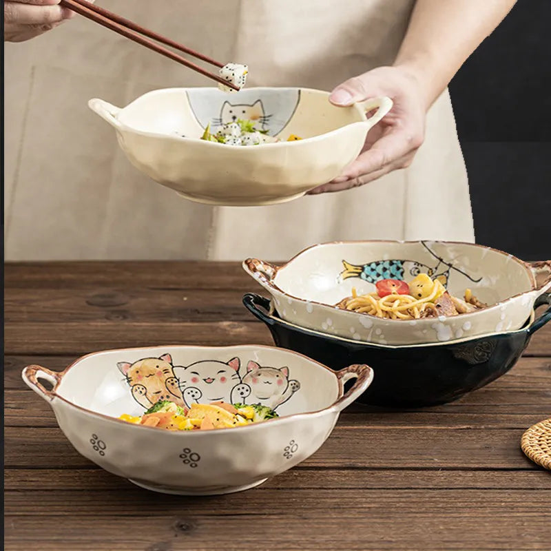 Luxury Japanese Ceramic Bowl Set | Minimalist Underglaze Dinnerware Collection