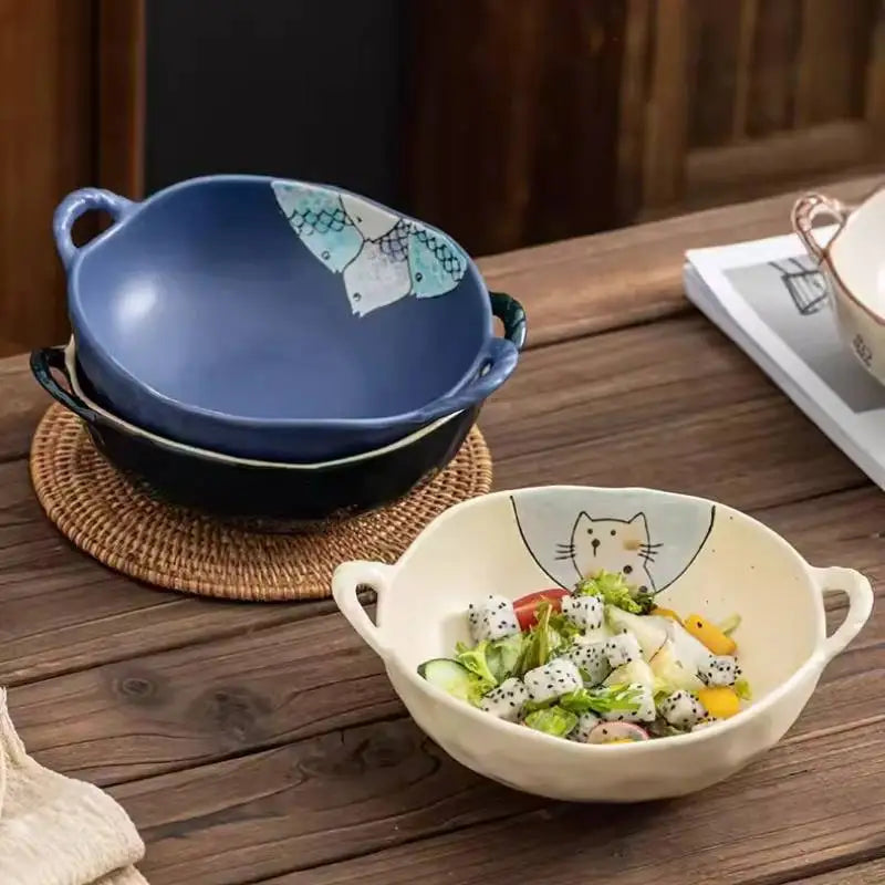 Luxury Japanese Ceramic Bowl Set | Minimalist Underglaze Dinnerware Collection