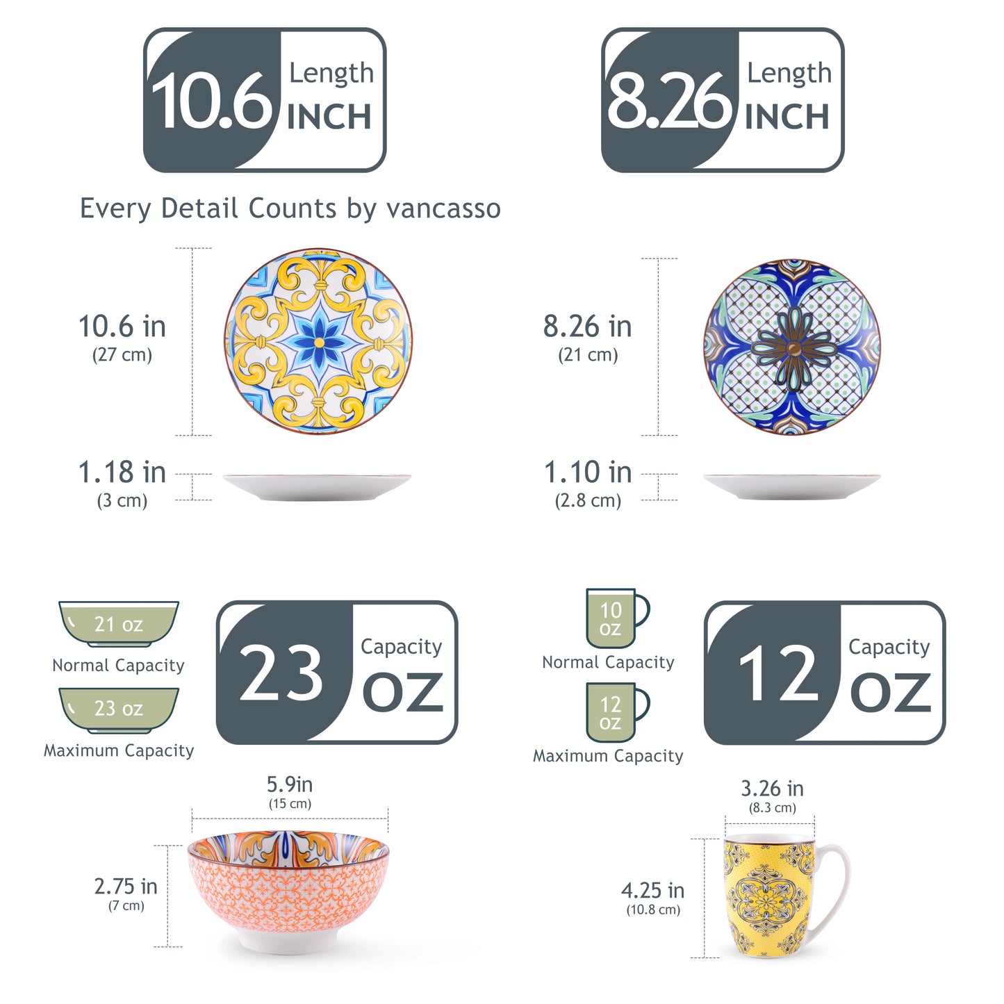 MALACASA Jasmin Luxury Dinnerware Set | Moroccan-Inspired Ceramic Tableware Collection