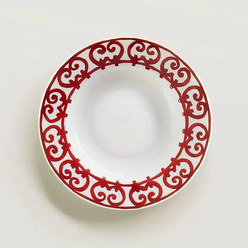 Luxury Bone China Tea Cup & Dinnerware Set | Red Pattern Afternoon Tea Collection