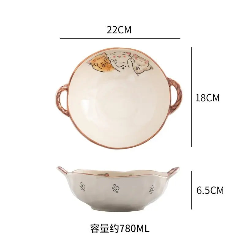 Luxury Japanese Ceramic Bowl Set | Minimalist Underglaze Dinnerware Collection