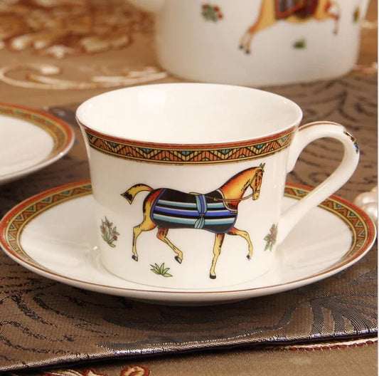 Luxury Bone China Coffee Cup & Saucer Set | Elegant Ceramic Tea Cup Collection