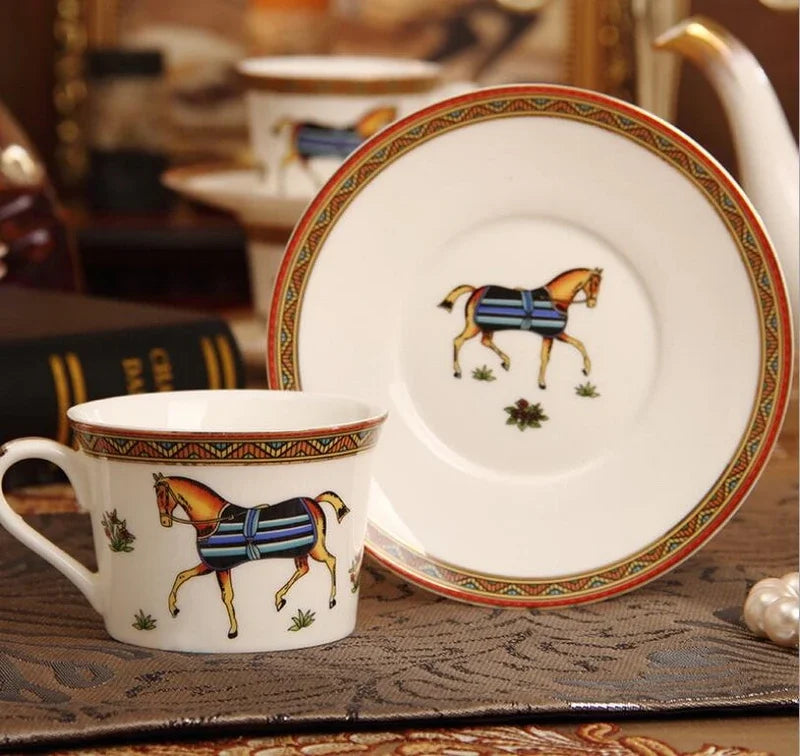 Luxury Bone China Coffee Cup & Saucer Set | Elegant Ceramic Tea Cup Collection