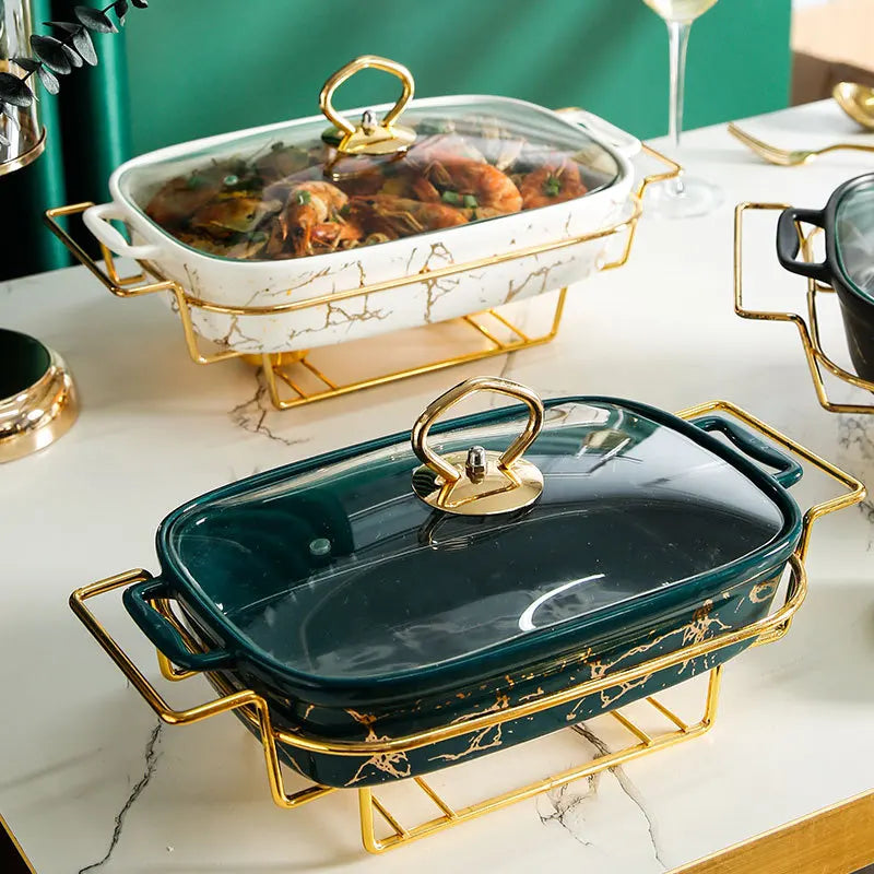 Luxury American Style Ceramic Dinnerware Set | Animal Pattern Tableware Collection