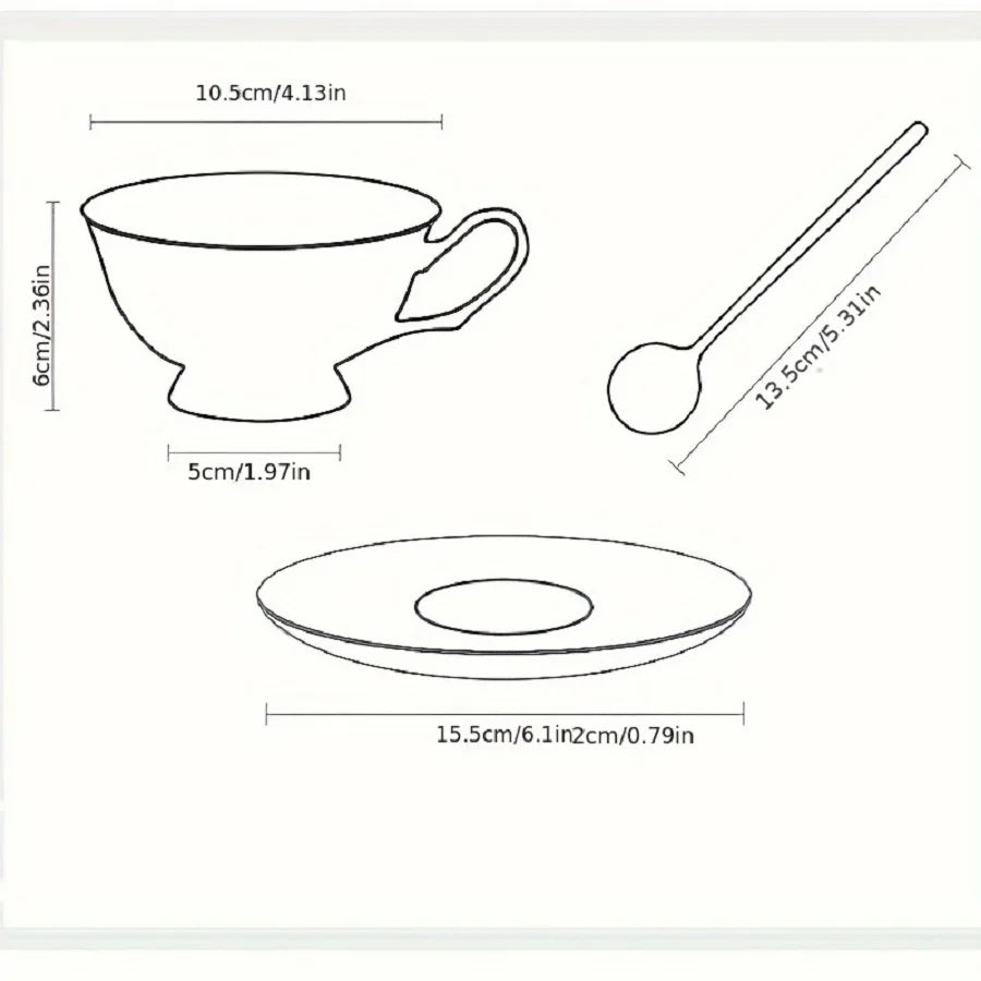Luxury Bone China Coffee Cup & Saucer Set | Running Horse Afternoon Tea Collection