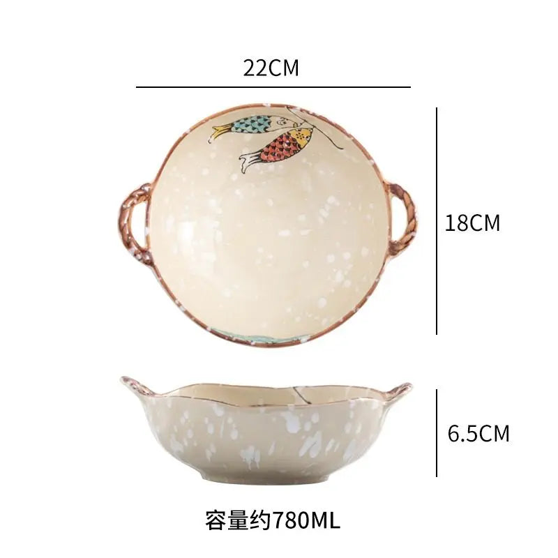 Luxury Japanese Ceramic Bowl Set | Minimalist Underglaze Dinnerware Collection